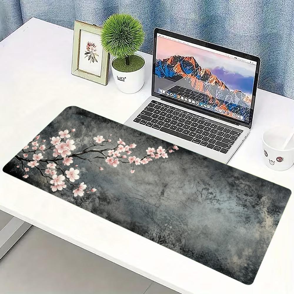 Desk Setup Pc And Laptop - Erik Çiçeği Desenli Geniş Masa Örtüsü