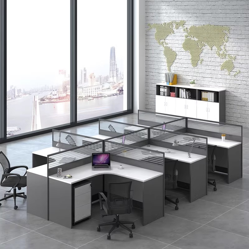 2, 4 veya 6 Kişilik Beyaz Ofis - Desk Setup L Shaped incelemesi ve fiyatı